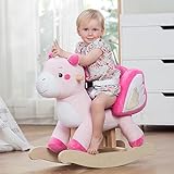 labebe - Baby Rocking Horse, Ride Unicorn, Kid Ride On Toy for 6 Month-3 Year Old, Infant (Boy Girl) Plush Animal Rocker, Toddler/Child Stuffed Ride Toy (Pink)
