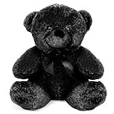 Grandma Smiley's Plush Best Friends Super Color Black Teddy Bear Stuffed Animal, 9-inch Hypoallergenic for Christmas, Newborn Baby Shower, Girlfriend, Boyfriend, Graduation