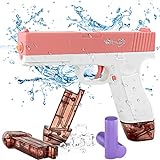 Electric Water Gun,32FT Range,Automatic Water Squirt Guns for Kids & Adult,2 Pcs 58CC High Capacity Water Tank Summer Swimming Pool Party Beach Outdoor Gift (Pink)