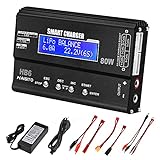 Lipo Charger H B6 RC Charger LiPo Battery Balance RC Car Charger Discharger for LiPo/Li-ion/Life Battery(1-6s) NiMH/NiCd (1-15s) RC Hobby Battery Balance Charger 80W 6A XT-60/JST/Deans Connectors