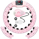 Smart Weighted Hula Exercise Hoops, No Fall Detachable Hoola Fitness Hoop， Abdominal vibration massage/colored light/Intelligent Record Data, Weighted Smart Fitness Hoop， Easy to disassemble.