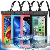 4 Pack Universal Waterproof Phone Pouch, Large Phone Waterproof Case Dry Bag IPX8 Outdoor Sports for Apple iPhone,Samsung,and up to 7.5' (Multicolor 4Pack)