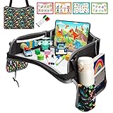 Blissful Diary Travel Tray For Kids Car Seat, Toddler Road Trip Essentials With Drawing Kit, Carseat Tray - Black