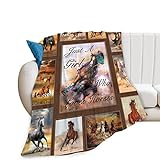 Horse Print Blanket for Girls Horse Gifts for Girls Soft Cozy Warm Fleece Blanket Lightweight Plush Throw Blanket Decor for Bed Couch Chair Living Room 40'x50'
