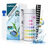 Umlecoa 7 in 1 Aquarium Test Kit for Freshwater and Saltwater - 125 Aquarium Test Strips with Test Tube & Thermometer - Fast & Accurate Water Testing Strips for Aquarium/Pond/Pool