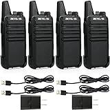 Retevis RT22 Two Way Radio Long Range Rechargeable,Portable 2 Way Radio,Handsfree Walkie Talkie for Adults Commercial Cruises Hunting Hiking (4 Pack)