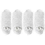 Amarine Made Double Braided Nylon Dock Lines 4840 lbs Breaking Strength (L:20 ft. D:1/2 inch Eyelet: 12 inch) 4 Pack of Marine Mooring Rope Boat Dock Lines Working Load Limit:968 lbs