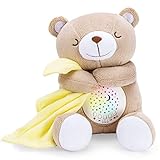 BEREST Rechargeable Baby Sleep Soother Smile Bear, Mom's Heartbeat Baby Cry Sensor Lullabies & Shusher Sound Soother, Nursery Decor Night Light Projector Toddler Crib Sleeping Aid, Baby Shower Gifts
