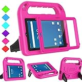 BMOUO Kids Case for Onn 7 inch Tablet, with Built-in Screen Protector, Shockproof Light Weight Handle Stand Case for Surf Onn 7' Android Tablet 2020/2019 (Model: 100005206/100015685),Rose