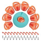 HLOGREE 8 PCS Scupper Hole Plugs for Kayak, Orange Kayak Scupper Plugs, Silicone Kayak Hole Plugs for sit on top,Kayak Plug Lifetime with 12pcs Deck Loops Tie Down Rigging Pad Eyes for Kayak
