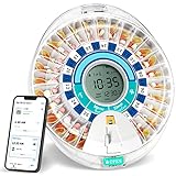 Automatic Pill Dispenser, Smart Pill Organizer for Elderly with Alarm, 28 Day Bluetooth Electronic Medication Dispenser, Timed Pill Dispenser Locked for Prescriptions, Vitamins, Supplements & More