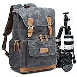 UBAYMAX Camera Backpack, DSLR SLR Waterproof Canvas Camera Bags Rucksack 15.6 inch Laptop Bag Travel Bag for Canon Nikon Sony Camera and Lens Tripod Accessories