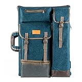 TRANSON Art Portfolio Case Artist Backpack Canvas Bag Large 26” x 19.5” Turquoise green