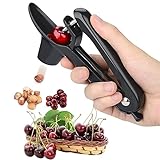 Cherry Pitter Tool - Heavy-Duty Olive and Cherry Pitters Corer Tool with Lock Design, Fruit Pit Remover for Cherry, Multi-Function Cherries Stoner Seed Remover Tool for Making Cherry Jam(Black)