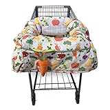 Boppy Shopping Cart and High Chair Cover | Multi-Color Farmers Market Veggies with Attached Plush Carrot Toy| 2-Point Safety Belt | Wipeable, Machine Washable | 6-48 Months