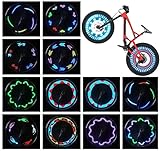 Bike Wheel Lights (2 Tire Pack) - Waterproof LED Bicycle Spoke Lights Safety Tire Lights - Great Gift for Kids Adults - 30 Different Patterns Change - Bike Accessories - Black
