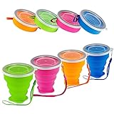 Guyuyii Ultimate Collapsible Cup 4-pk - Experience The Freedom Of 7.1 oz Silicone Folding Cup - Unleash The Convenience On-the-go - Foldable Cup For Your Adventures: Traveling, Camping, Hiking