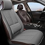 Black Panther Car Seat Cover, 1 Piece Universal Sideless Driver Seat Protector, with Lumbar Support and Headrest Cover (Gray)