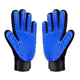 AUBBC Pet Grooming Glove 2 PCS, Upgraded 259 Soft Pet Hair Remover Gentle Deshedding Brush Glove Deshedding Tool for Cats Dogs -Efficient Pet Hair Remover Mitt(M)
