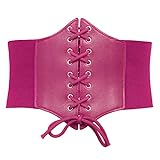 GRACE KARIN Women's Wide Stretchy Cinch Belt Tied Waspie Corset Belts Waistband(S,Hot Pink 499)