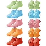 Syhood 10 Pairs Baby Crawling Anti-Slip Knee Pads and Anti-Slip Baby Socks Set Unisex Toddler Knee Protectors Non Slip Ankle Socks (Fresh Colors)