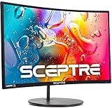 Sceptre Curved 27' FHD 1080p 75Hz LED Monitor HDMI VGA Build-In Speakers, EDGE-LESS Metal Black 2019 (C275W-1920RN)