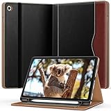 OKP Case for Samsug Galaxy Tab A9+ 11 inch 2023(SM-X210/X216/X218), PU Leather Folio Cover with Multi-Angle Stand//Pen Holder, Auto Wake/Sleep Case for Galaxy A9 Plus 11' Tablet (Black+Brown)