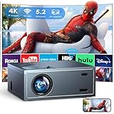 4K Support Projector with Wifi and Bluetooth, OWNKNEW Portable Projectors for Outdoor Movies Use, Video Projector Compatible with TV Stick, Laptop, Smartphone, Xbox, PS5
