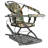 Summit SU81575 Titan SD Lightweight Portable Climbing Treestand with Adjustable Seat and Quickdraw Cable Retention for Stealth Hunting, Realtree Edge