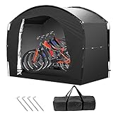 LILYPELLE Bike Storage Tent Portable Shed Cover for Bikes, Lawn Mower, Garden Tools, Waterproof Outdoor Backyard Storage Tent Shelter Night Black 47/inch Depth