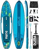 Dama Inflatable SUP, Standup Paddleboard with Adjustable 4 Piece 2 in 1 SUP Paddle, Kayak, Marlin Foam Fishing SUP, Stand Up Paddle Board for Fishing, Camouflage, Extra Wide Inflatable Paddle Board