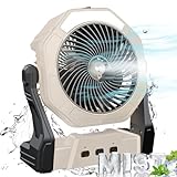 Ausic Portable Misting fan Rechargeable, 10000mAh Battery Powered Fan with Mister, 8-Inch Personal Cooling Mist Fan with 250mL Water Tank & LED Lantern, for Home Desk, Camping, Outdoor&Indoor Use
