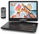 WONNIE 16.5' Portable DVD Player with 14.1' Large HD Swivel Screen, 6 Hours Rechargeable Battery, High Clear Volume Speaker, Support USB/SD Card/Sync TV, Last Memory and Multiple Disc Formats