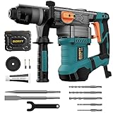 Glority 13 Amp Rotary Hammer Drill with Safety Clutch, Variable Speed, 5 Bits, Chisels