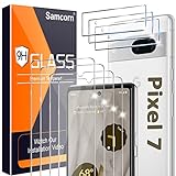 [4+3Pack] Glass Screen Protector for Google Pixel 7 5G, 9H Tempered Glass, Ultrasonic Fingerprint Compatible,HD Clear Case Friendly