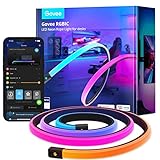 Govee RGBIC Gaming Lights, 10ft Neon Rope Lights Soft Lighting for Gaming Desks, LED Strip Lights Syncing with Razer Chroma, Support Cutting, Smart App Control, Music Sync, Adapter (Only 2.4G Wi-Fi)