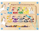 HONGID Magnetic Color and Number Maze,Uniorn Gifts for Girls,Montessori Toys for 2 3 4 5 Year Old,Learning Educational Sensory Toys for Toddlers and Kids Boys Girls, Stocking Stuffers for Kids