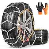 COCO BIRD Snow Chains, Wear-Resistant High Carbon Steel Anti Slip Tire Chain for Light Truck, Pickups, and SUVs, Set of 2 (4WD-80)