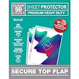 Samsill Sheet Protectors, 8.5x11 Inch Page Protectors for 3 Ring Binder, Super Heavy Duty, Secure Top Flap Protector, Letter Size, Top Loading, Acid Free, 50 Pack