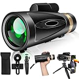 80x100 High Power Monocular Telescope with Smartphone Adapter Tripod, Larger Vision Monoculars for Adults Kids with BAK4 Prism & FMC Lens, Suitable for Bird Watching Hunting Hiking Camping Wildlife