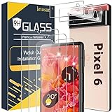 letosan [3+3 Pack] Glass Screen Protector for Google Pixel 6 5G, 9H Tempered Glass, Ultrasonic Fingerprint Compatible,HD Clear Case Friendly for Google Pixel 6 Glass Screen Protector