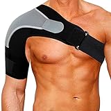 Shoulder Stability Brace Adjustable Shoulder Brace Support with Pressure Pad, Light Breathable Neoprene Rotator Cuff Shoulder Support for Sport, Dislocated AC Joint, Labrum Tear, Shoulder Pain - Right