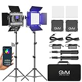 GVM RGB LED Video Light, Photography Lighting with APP Control, 800D Video Lighting Kit for YouTube Studio, 2 Packs Led Panel Light for Gaming, Streaming, Conference, 8 Kinds of Scene Lights, CRI 97