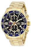 Invicta Men's 14878 Specialty Chronograph Dark Blue Textured Dial Gold Ion-Plated Stainless Steel Watch