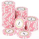LUOBAO 14 Gram Clay Premium Poker Numbered Chips for Texas Holdem, Blackjack