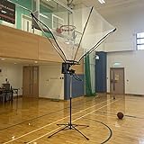 ZIMGOD Basketball Rebounder Net Return System, Adjustment Basketball Ball Return Attachment, Portable Basketball Shot Trainer, Indoor Outdoor Hoop Use