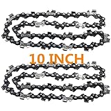 10 Inch Chainsaw Chain S40 3/8' LP Pitch .050' Gauge 40 Drive Links, 10-inch Replacement Chains Compatible with Remington, Greenwork, Sunjoe, Worx, Craftsman Pole Saw-2 Packs