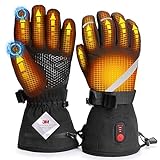 Heated Gloves for Men Women - Rechargeable Heated Gloves 7.4V 3000mAh Battery Powered Waterproof Electric Heating Gloves, Mens Womens Heated Gloves for Cold Winter Arthritis Hands Skiing Hunting(M)