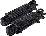 Amarine Made Dock Line, Double Braided Nylon Dock Lines 4840 lbs Breaking Strength (L:15 ft. D:1/2 inch Eyelet: 12 inch) 2 Pack of Marine Mooring Rope Boat Dock Lines Working Load Limit:968 lbs
