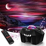 Seianders Aurora Lights Star Projector, Galaxy Projector with Remote Control, Sky Night Light Projector for Kids Adults, Bluetooth Music Speaker, Room Decor for Bedroom/Ceiling/Party/Home (Black)